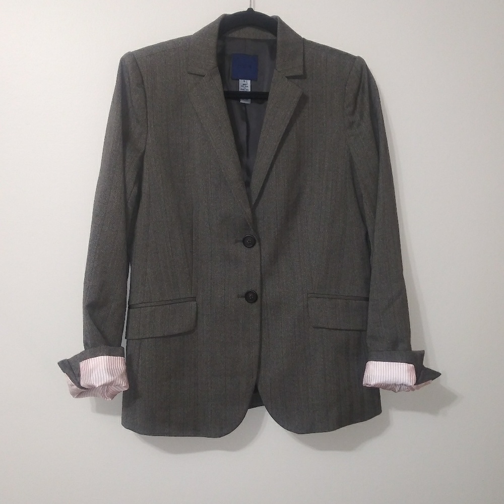 J.Crew wool 2 button pinstripe, lined blazer